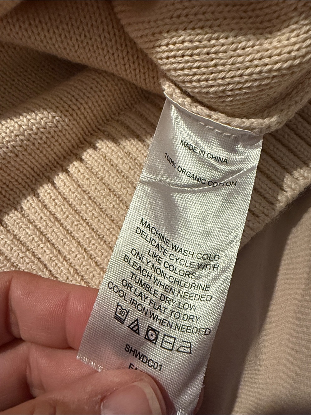 (Q4) Quince 100% Organic Cotton Fisherman Boxy Cropped Cardigan Cream M - Picture 4 of 7